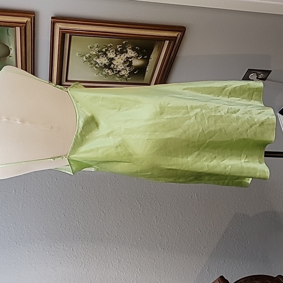 Delicates brand green slip dress nightgown lace sequin details size large - Picture 6 of 17